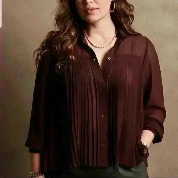 Banana Republic Chiffon Pleated Blouse - Picture 7 of 12